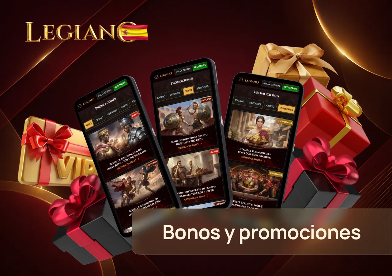 Legiano Casino presenta promociones y ofertas especiales disponibles desde dispositivos móviles.