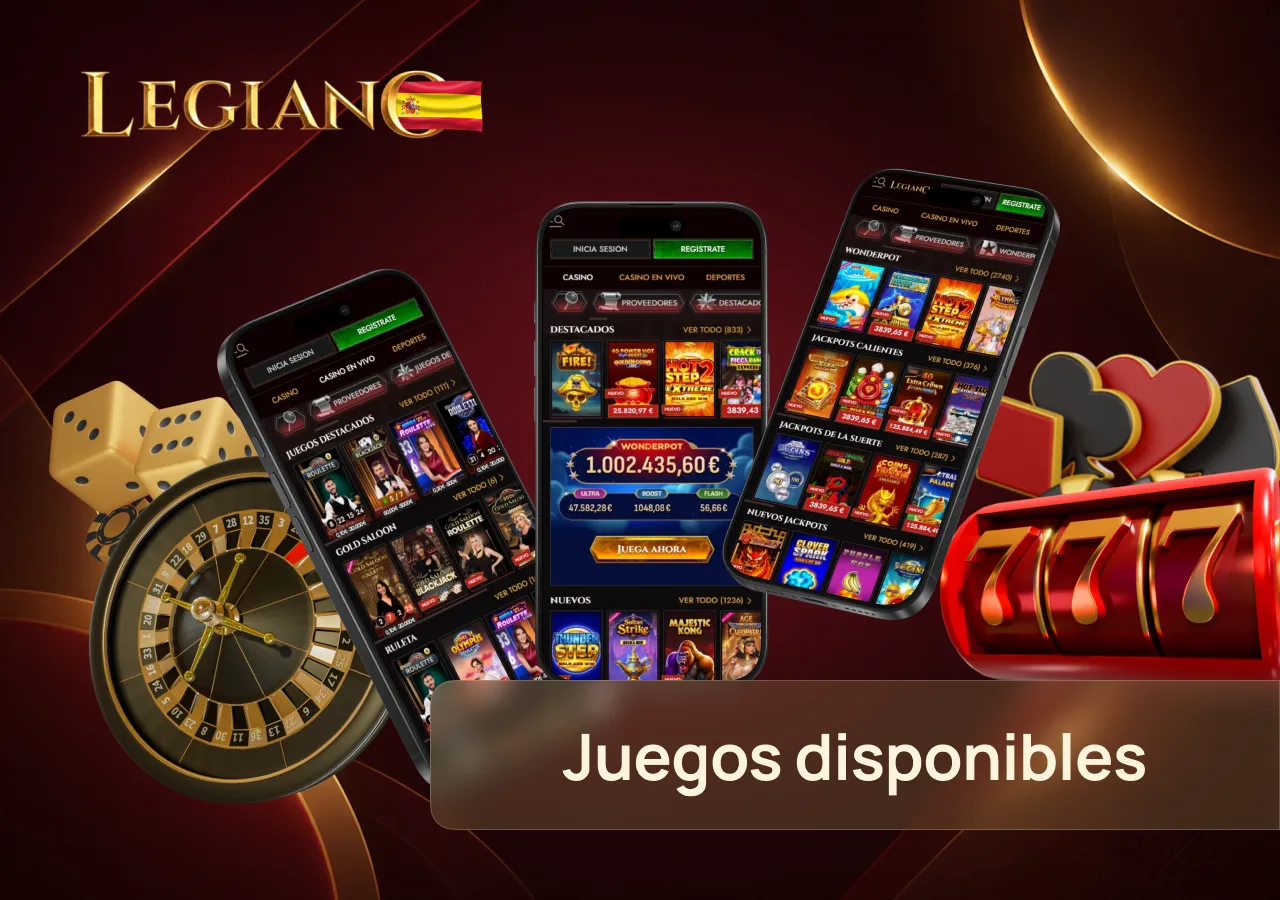 Los jugadores pueden acceder desde el móvil a una selección de juegos de casino y jackpots.